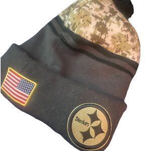 New Era Black and Gold Camo Beanie